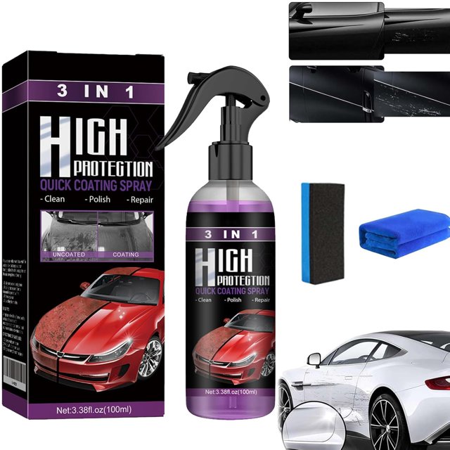 Turbo Shine Nexa, Nexa Car Scratch Remover, 3 in 1 High Protection Quick Car Coating Spray, Car Paint Scratch Repair, Cars Coating Spray Clean, Polish & Protect Your Cars Instantly (1)