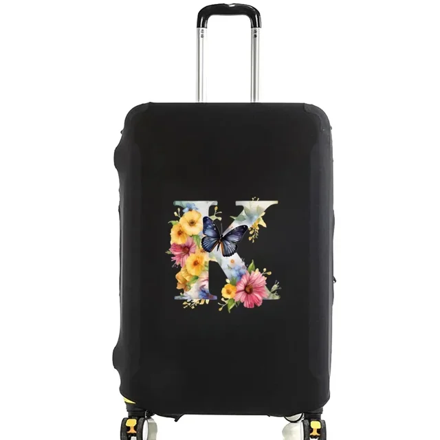 Housse de Valise Housses de Protection Valise de Voyage Anti-Rayures Housse Anti-Poussière Réutilisable Housse Lavable Motif Imprimé Papillon 8butterfly letter K TG