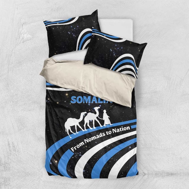 Somalia Bedding Set with From Nomads to Nation Camel Galaxy Flag Spirit TS04