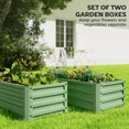 thumbnail image 4 of Outsunny Raised Garden Beds Set of 2, Galvanized Planter Box, Light Green, 4 of 10