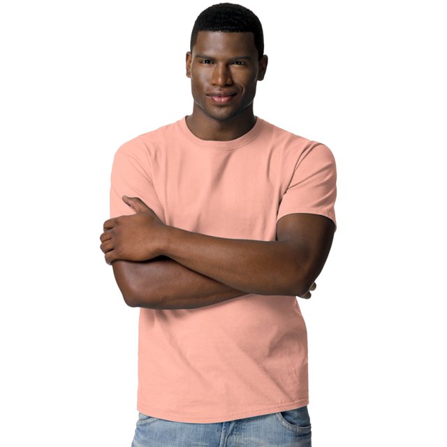 Hanes TAGLESS Men`s T-Shirt - Best-Seller, S, Candy Orange