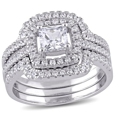 Miabella 2.54 ct Cubic zirconia Sterling Silver Bridal Set