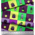 thumbnail image 3 of Soimoi Japan Crepe Satin Fabric Cactus Tree Print Fabric by The Yard 42 Inch Wide, 3 of 5
