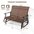 thumbnail image 3 of Gymax 2-Person Outdoor Glider Chair Patio Rocking Lounge Chair w/ Breathable Fabric, 3 of 10