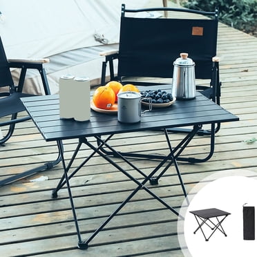 EGNMCR table de Camping et de Randonnée Extérieure en Fer, table Pliante, table en Fer portable avec Volet Roulant et Sac de Rangement de Grande Capacité, mini table Pliante d'Extérieur Adaptée au Camping, tables Pliantes