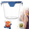 thumbnail image 2 of Glass Soup Storage Containers with Airtight Lids Round Borosilicate Glass Food Prep Bowls Meal Prep Containers for Lunch Salad Leftovers Microwave Freezer Oven Dishwasher, 2 of 9