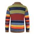 thumbnail image 4 of fartey Cardigans pour Hommes Chandails Tricotés Col Châle Boutonné à Blocs de Couleur Manteau Rayé Manches Longues Douillet Chaud Veste Chandail, 4 of 7