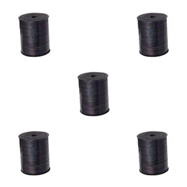 Youkk Plastic Ribbon Sparkling And multifunctional For Wedding And Party Decorations Sturdy Golden Curled Ribbon balck 5Set