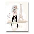 thumbnail image 2 of Designart Cute Girl By The Tour Eiffel In Paris Canvas Wall Art, 2 of 4
