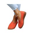 thumbnail image 1 of Woobling Mocassins pour Femmes à Tige Basse Chaussures Plates Bout Rond Ballerines Légères Mocassins de Conduite Orange 6, 1 of 5