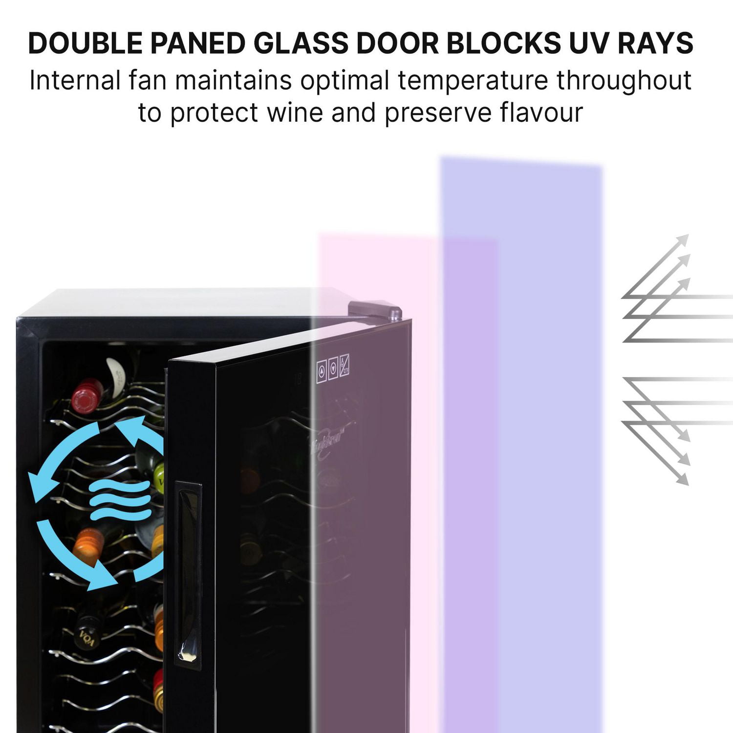 Koolatron 20 Bottle Thermoelectric Wine Cooler, Freestanding Wine Fridge with Digital Controls