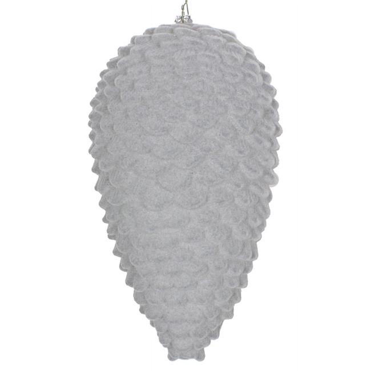 Vickerman MT195807D 10 in. Silver Flocked Pinecone Ornament
