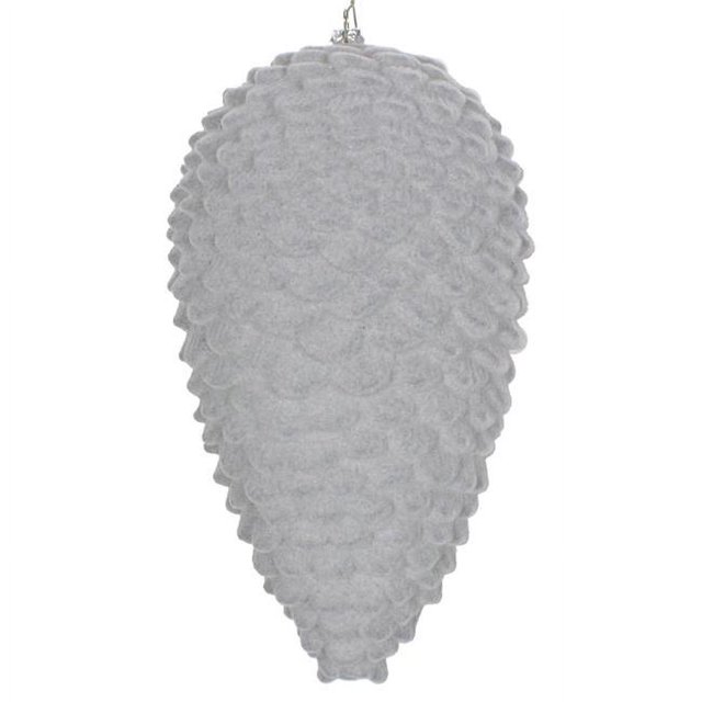 Vickerman MT195807D 10 in. Silver Flocked Pinecone Ornament