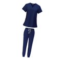 thumbnail image 4 of Nursing Scrub Set with Pockets V Neck Breathable Comfortable Soft Nurse Workwear M, 4 of 9