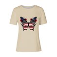 thumbnail image 3 of Pisexur Hauts de Printemps pour Femmes, Hauts pour Femmes, Hauts pour Femmes Tendance à la Mode Chandail Décontracté pour Femme Imprimé à Manches Courtes à Col Rond Beige, 3TG, 3 of 3