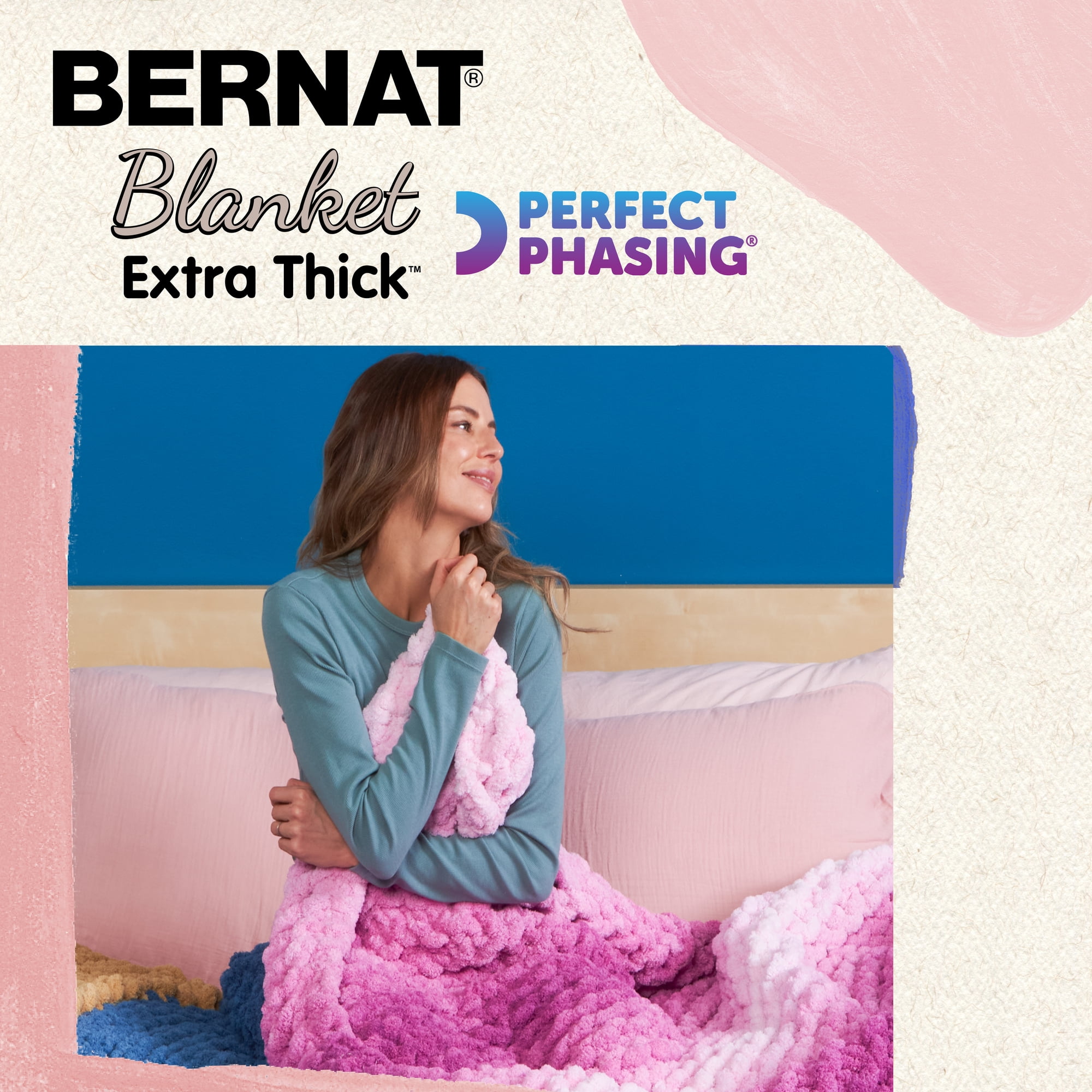 Laine jumbo en polyester Bernat® Blanket Exthick Perfect Phasing™ n° 7, corail, 600 g (21,2 oz), 60 m (65 yards)