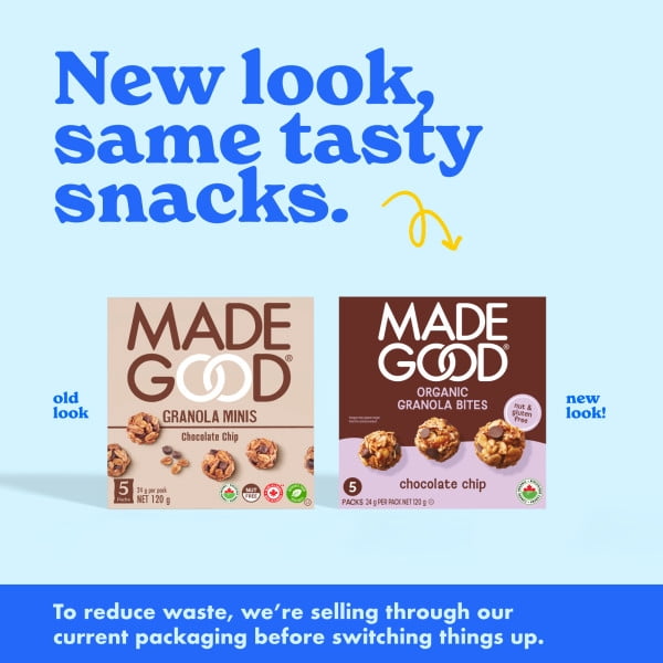 MadeGood Bouchées Granola Pépites de Chocolat 5 Sachets