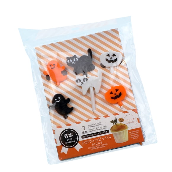 Antqov Halloween Plastic Toothpick Cake Fruit Pick Attapulgite Fruit Fork Party Supplies Cup Cake Decoration, Halloween Party Decorations