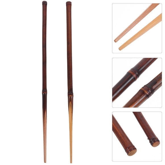 OULII 1 Pair Japanese Kitchen Cooking Utensils Wood Chopsticks Reusable Non Slip for Home Tableware