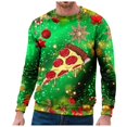 thumbnail image 2 of Ediodpoh T-Shirt de Sport à Col Rond pour Homme d'Hiver de Noël à Manches Courtes, Décontracté pour les Fêtes, T-Shirt de Sport à Col Rond, Chandail pour Homme Vert_001 TTG, 2 of 4