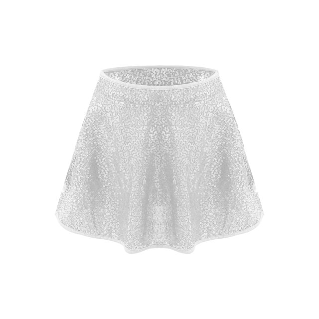 Hansber Jupe à Sequins pour Filles, Jupe de Danse Moderne Jazz Hip Hop Ballet Argent 6