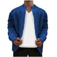 thumbnail image 2 of Weiqiqre Sweaters for Men Cable Knitted Warm Sweater Cardigan Thermal Button Down Closure Fall Winter Cardigan Stand-up Jacket, 2 of 4