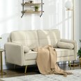thumbnail image 2 of HOMCOM Causeuse avec Coussins et Oreillers, 2 Places, Enfants, Beige, 2 of 10