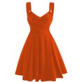 thumbnail image 1 of Robes pour Femmes 2024 Été Robe Ample Unie à Bretelles Sans Manches à Col en V Robe Aguichant Rabais de 50 % Liquidation!, 1 of 2