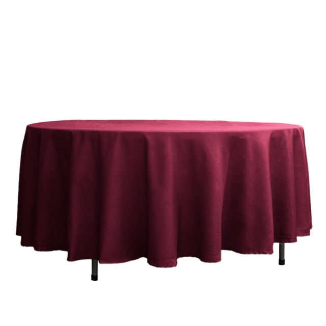 LNGOOR 108” Wholesale Round Tablecloth Polyester Round Table Linens For Wedding Party Banquet Restaurant - WHITE