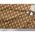 thumbnail image 2 of Soimoi Brown Heavy Satin Fabric Cactus With Conical Pot Tree Print Sewing Fabric Yard 54 Inch Wide, 2 of 5
