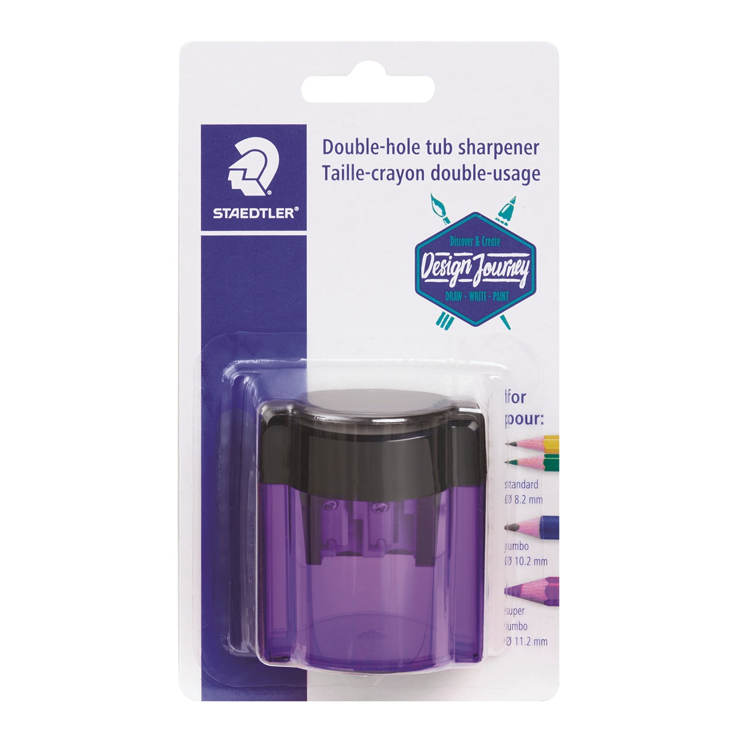 Staedtler Manual pencil Metal Sharpener - 2 Holes with Hinged Lid, 1pc