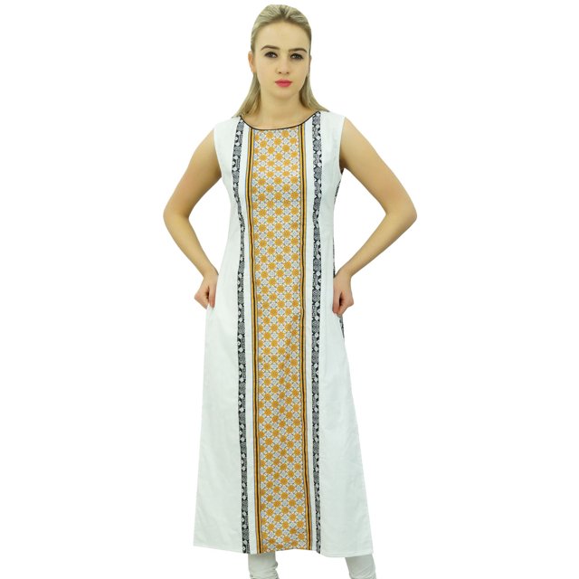 Phagun Kurti Droite en Coton pour Femmes, Kurta Blanche Décontractée, Tunique Indienne-8