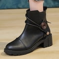 thumbnail image 2 of B91xZ Bottes à Lacets pour Femmes Bottes Chelsea Mode Confort Bottines à Talon Bas,Noir 7, 2 of 5