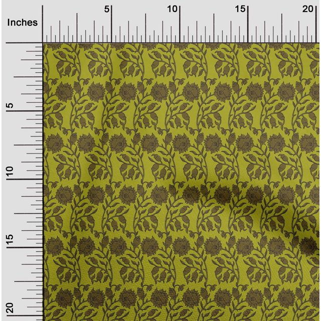 oneOone Viscose Jersey Fabric Leaves & Floral Block Decor Fabric Printed BTY 60 Inch Wide