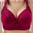 thumbnail image 2 of VEKDONE Woman's Printing Gathered Together Large Size Daily Bra Underwear No Rims Red XS, 2 of 4