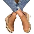 thumbnail image 1 of CAROOTU Bottines Femmes Couleur Unie Bout Rond Chaussures Compensées Chaussures Décontractées à la Mode, 1 of 7