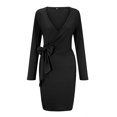 thumbnail image 4 of TJAZFJPA Robe d'Été pour Femme Robe Décontractée pour Femme avec Col en V à Rayures Coupe Ajustée Aguichant et à la Mode Robe avec Ceinture Robes de Fête Robe de Sortie, 4 of 9