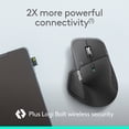 thumbnail image 2 of Logitech MX Master 4 for Business, Wireless Mouse with Quiet Clicks, 8K DPI, MagSpeed Scrolling, Logi Bolt Receiver, Bluetooth, Actions Ring, Haptics, USB-C Charging - Graphite - Darkfield - Wirele..., 2 of 10