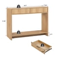 thumbnail image 2 of Wirrytor Console Table with Storage, Modern Sofa Table for Living Room, Narrow Sofa Table with Wood 2 Drawer and Open Storage Shelf, Hallway Table and Couch Table Behind Sofa,Natural, 2 of 7