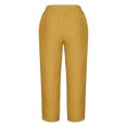 thumbnail image 5 of RXIRUCGD Women's Summer Comfortable Loose Wide Legged Fashion Solid Color Capris, Yellow, Size: L, 5 of 5