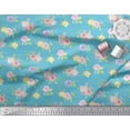 thumbnail image 3 of Soimoi Blue Moss Georgette Fabric Leaves & Grandiflora Roses Floral Print Fabric by Yard 42 Inch Wide, 3 of 5