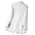 thumbnail image 4 of Tenue Blanche à Col Roulé en Spandex pour Femmes Automne Hiver à Manches Longues Travail Bureau Modeste Détente Unie Veste Blazers Tenues Dames Boutonnée 2025 Vêtements Mode TG, 4 of 7