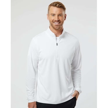 Adidas Mens Lightweight Quarter-Zip Pullover, S, White