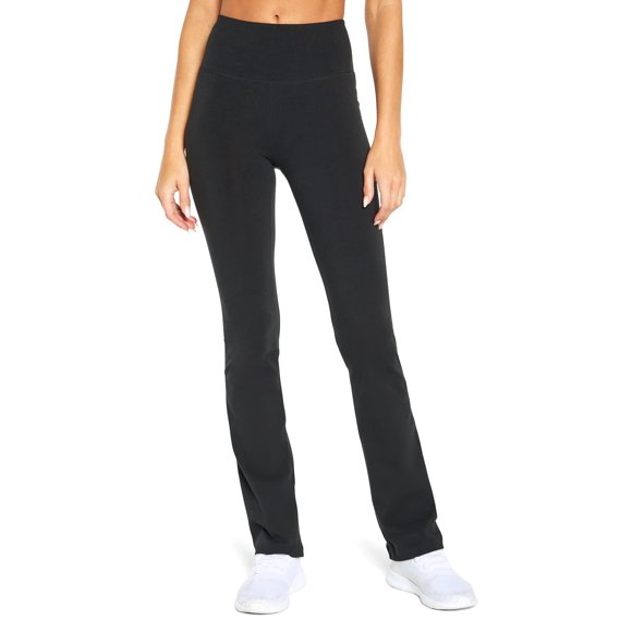 BALLY TOTAL FITNESS Women's High Rise Tummy Control Pant, Black, Large
