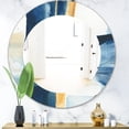thumbnail image 2 of Designart 'Indigo Panel IV' Modern Mirror - Oval or Round Wall Mirror - 24x24, 2 of 3