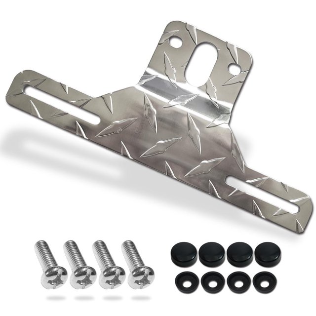 CUITING 2 Pack Trailer License Plate Bracket Holders- Aluminum Car Tag Frame for Truck/RVs/Boats Universal License Plate Light Mounting Kit with Screw Caps Silver