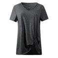 thumbnail image 5 of Birdeem T-Shirt Blouse à Manches Courtes à Col en V Uni pour Femmes, Coupe Ample, 5 of 5