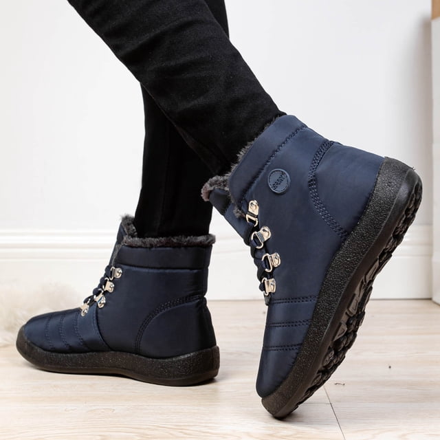 Chaussures pour Femmes Décontractées Automne Nouvelles Chaussures de Randonnée d'Hiver Chaudes Chaussures de Neige pour Femmes à Lacets Chaussures Décontractées pour Femmes Bottes de Neige en Liquidation