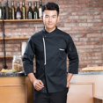 thumbnail image 2 of lionlar Retro Chef Jacket Coat Uniform Long Sleeve Hotel Kitchen Apparel 2XL Black, 2 of 9