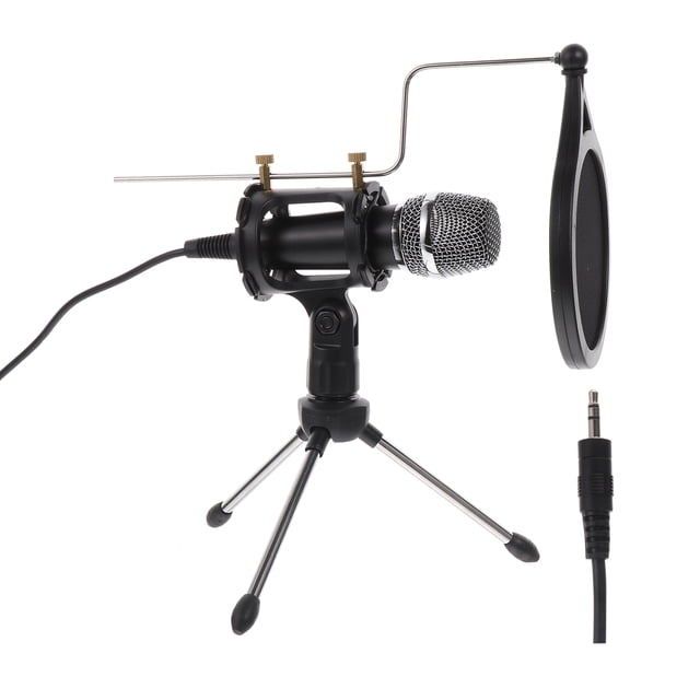 FONDOTIN 1 Set Recording Microphone for Gaming PC Black ABS for Content Creators Back to School